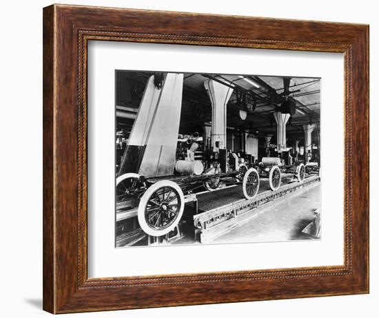 Model T Chassis in Highland Park Ford Plant-null-Framed Photographic Print