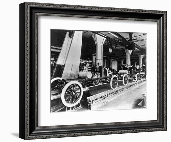 Model T Chassis in Highland Park Ford Plant-null-Framed Photographic Print