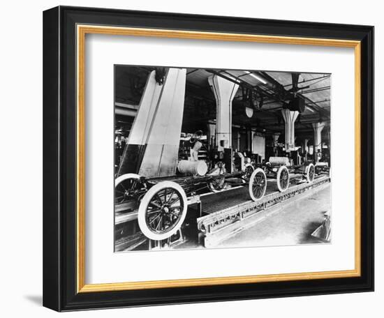 Model T Chassis in Highland Park Ford Plant-null-Framed Photographic Print