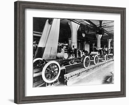 Model T Chassis in Highland Park Ford Plant-null-Framed Photographic Print