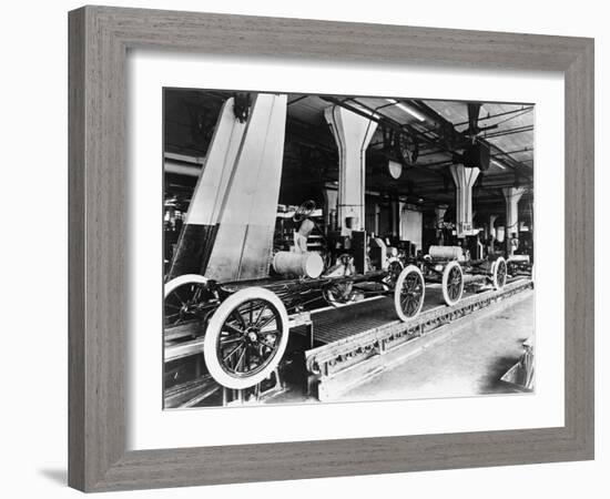 Model T Chassis in Highland Park Ford Plant-null-Framed Photographic Print