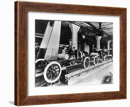 Model T Chassis in Highland Park Ford Plant-null-Framed Photographic Print