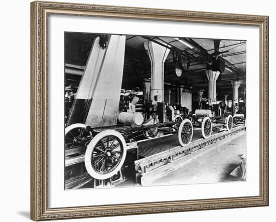 Model T Chassis in Highland Park Ford Plant-null-Framed Photographic Print