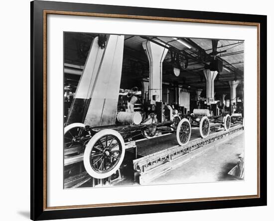 Model T Chassis in Highland Park Ford Plant-null-Framed Photographic Print