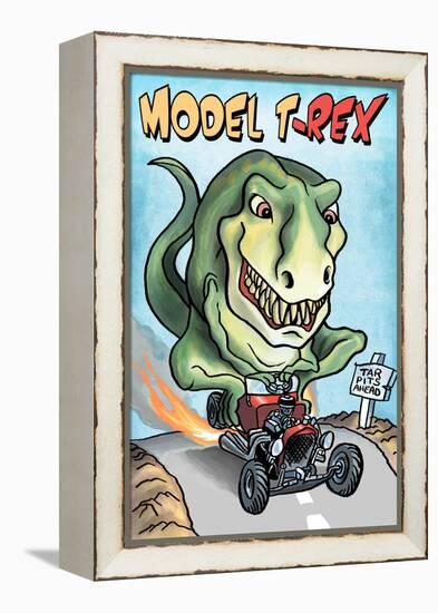 Model T-REX Dinosaur-Lantern Press-Framed Stretched Canvas