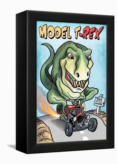 Model T-REX Dinosaur-Lantern Press-Framed Stretched Canvas