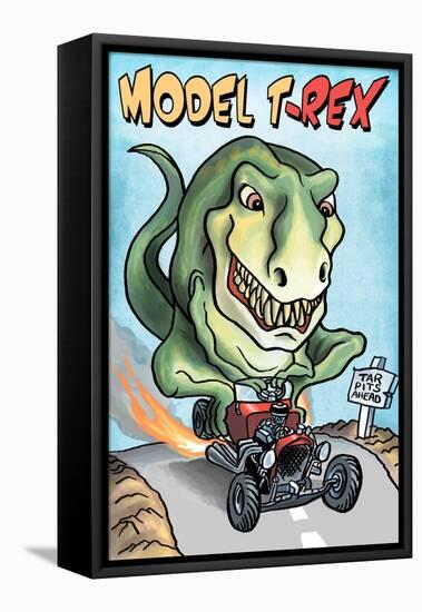 Model T-REX Dinosaur-Lantern Press-Framed Stretched Canvas