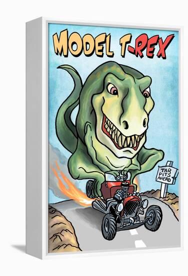 Model T-REX Dinosaur-Lantern Press-Framed Stretched Canvas