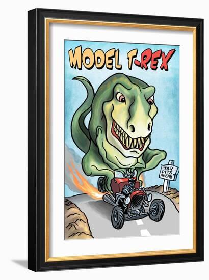 Model T-REX Dinosaur-Lantern Press-Framed Art Print