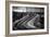 Model Train Tracks in Black and White with Robert Frost Quote-null-Framed Photo