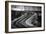 Model Train Tracks in Black and White with Robert Frost Quote-null-Framed Photo