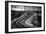 Model Train Tracks in Black and White with Robert Frost Quote-null-Framed Photo