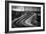 Model Train Tracks in Black and White with Robert Frost Quote-null-Framed Photo