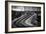 Model Train Tracks in Black and White with Robert Frost Quote-null-Framed Photo