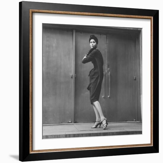 Model Wearing a Bag Dress-Yale Joel-Framed Photographic Print