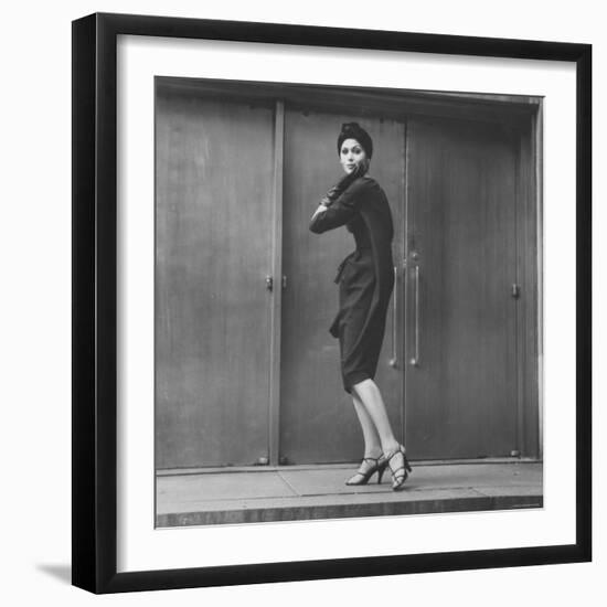 Model Wearing a Bag Dress-Yale Joel-Framed Photographic Print