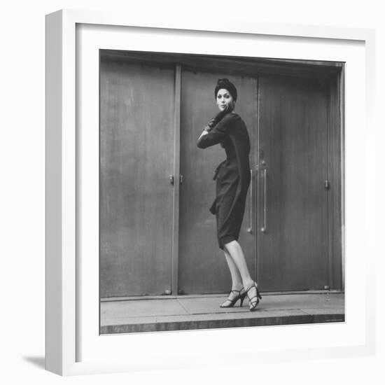 Model Wearing a Bag Dress-Yale Joel-Framed Photographic Print