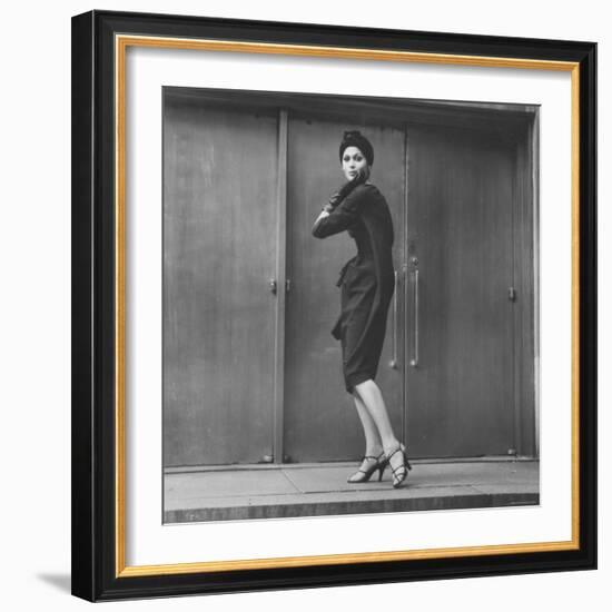 Model Wearing a Bag Dress-Yale Joel-Framed Photographic Print