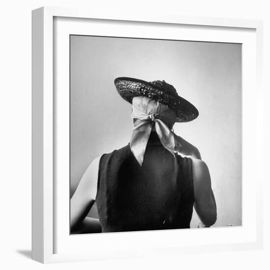 Model Wearing Bandanna Base under Straw Skimmer-Gordon Parks-Framed Photographic Print