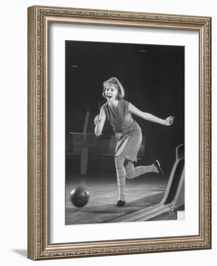 Model Wearing Bowling Costume by French Designer Nina Ricci-Yale Joel-Framed Photographic Print