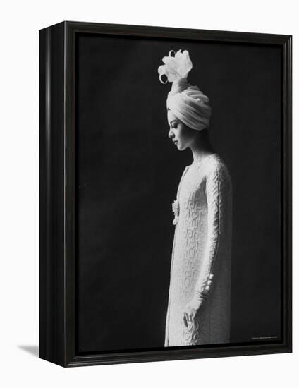 Model Wearing Costume from Collection of Famous Designers-Paul Schutzer-Framed Premier Image Canvas