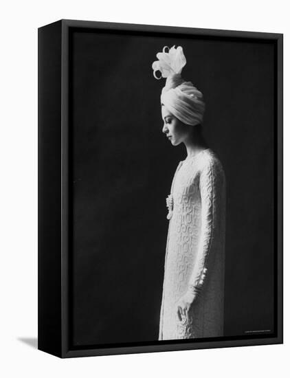 Model Wearing Costume from Collection of Famous Designers-Paul Schutzer-Framed Premier Image Canvas