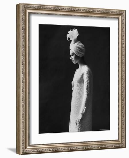 Model Wearing Costume from Collection of Famous Designers-Paul Schutzer-Framed Photographic Print