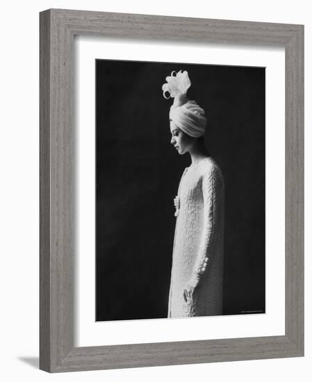 Model Wearing Costume from Collection of Famous Designers-Paul Schutzer-Framed Photographic Print