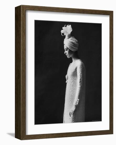 Model Wearing Costume from Collection of Famous Designers-Paul Schutzer-Framed Photographic Print