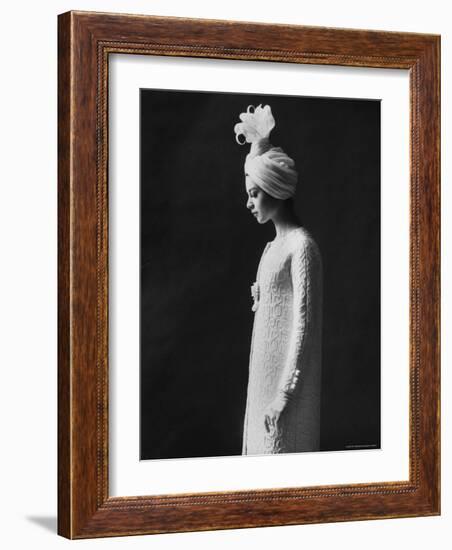 Model Wearing Costume from Collection of Famous Designers-Paul Schutzer-Framed Photographic Print