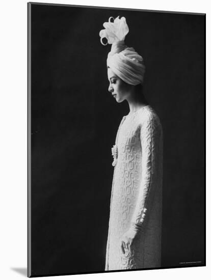Model Wearing Costume from Collection of Famous Designers-Paul Schutzer-Mounted Photographic Print