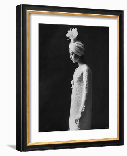 Model Wearing Costume from Collection of Famous Designers-Paul Schutzer-Framed Photographic Print