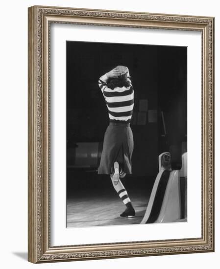 Model Wearing Desinger Bowling Outfit-Yale Joel-Framed Photographic Print