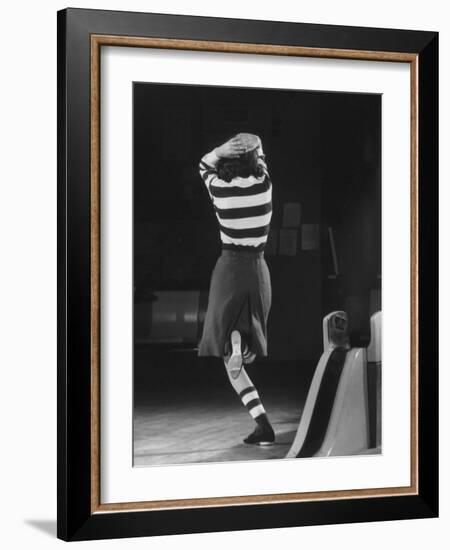 Model Wearing Desinger Bowling Outfit-Yale Joel-Framed Photographic Print