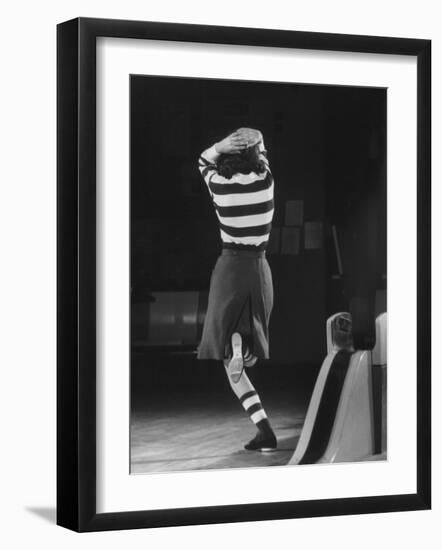 Model Wearing Desinger Bowling Outfit-Yale Joel-Framed Photographic Print