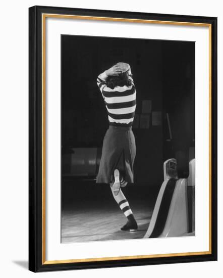 Model Wearing Desinger Bowling Outfit-Yale Joel-Framed Photographic Print