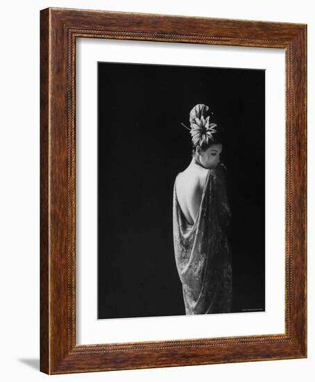 Model Wearing Dress Paris Fashion Show-Paul Schutzer-Framed Photographic Print