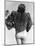 Model Wearing Fur Jacket over Bathing Suit During Walk on Miami's Beac-Alfred Eisenstaedt-Mounted Photographic Print
