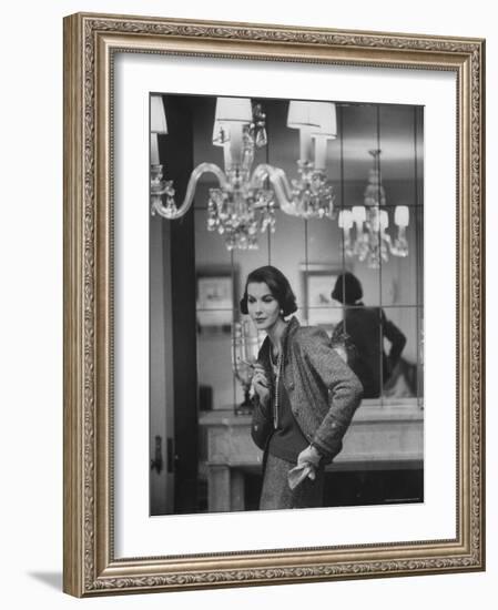 Model Wearing Latest Spring Fashions-Gordon Parks-Framed Photographic Print