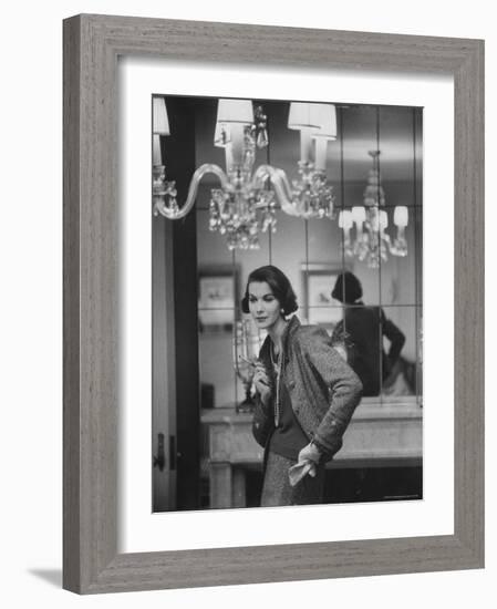 Model Wearing Latest Spring Fashions-Gordon Parks-Framed Photographic Print