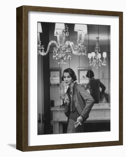 Model Wearing Latest Spring Fashions-Gordon Parks-Framed Photographic Print