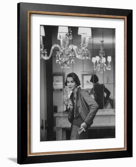 Model Wearing Latest Spring Fashions-Gordon Parks-Framed Photographic Print