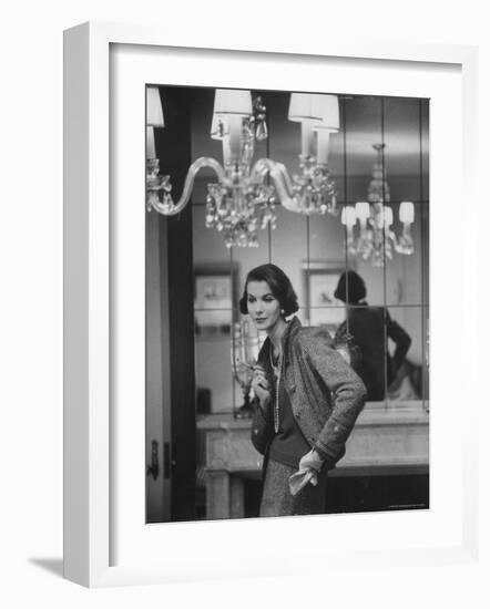 Model Wearing Latest Spring Fashions-Gordon Parks-Framed Photographic Print