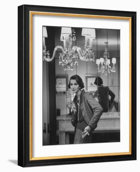 Model Wearing Latest Spring Fashions-Gordon Parks-Framed Photographic Print