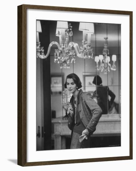 Model Wearing Latest Spring Fashions-Gordon Parks-Framed Photographic Print