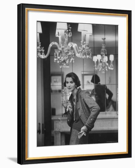 Model Wearing Latest Spring Fashions-Gordon Parks-Framed Photographic Print