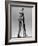 Model Wearing Long Wool Ski Underwear-Gjon Mili-Framed Photographic Print