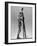 Model Wearing Long Wool Ski Underwear-Gjon Mili-Framed Photographic Print