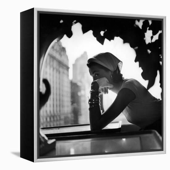 Model Wearing Nursemaid's Kerchief by Lilly Dache-Gordon Parks-Framed Premier Image Canvas