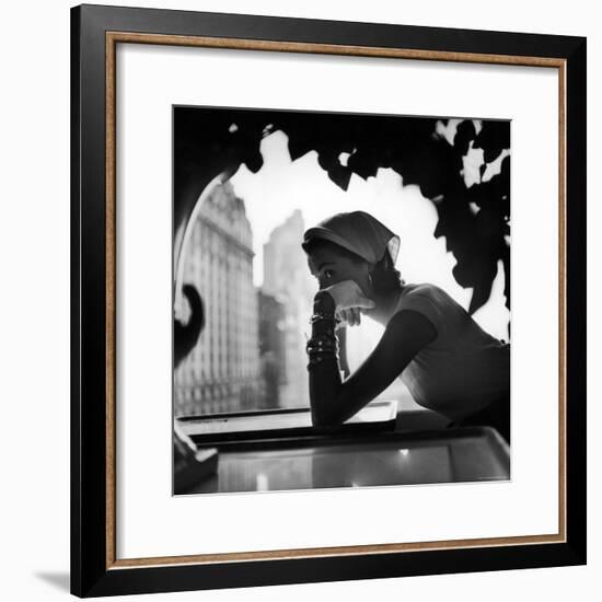 Model Wearing Nursemaid's Kerchief by Lilly Dache-Gordon Parks-Framed Premium Photographic Print